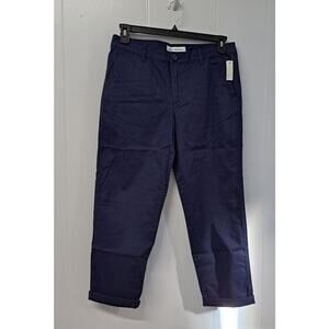 Amazon Essentials Women's Cropped Girlfriend Chino Pant‎ Navy Size 12